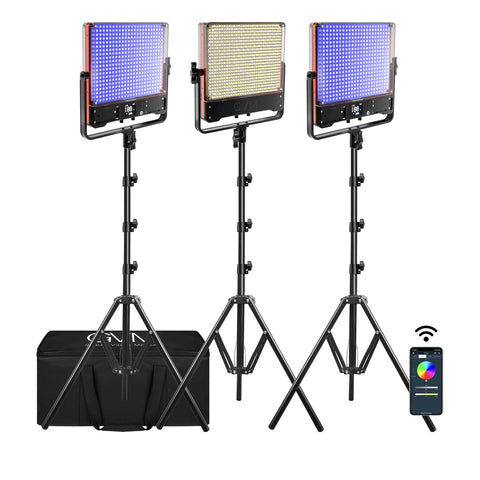 GVM 50SM Double-Sided Bi-Color & RGB LED Light Panel (3-Light Kit)