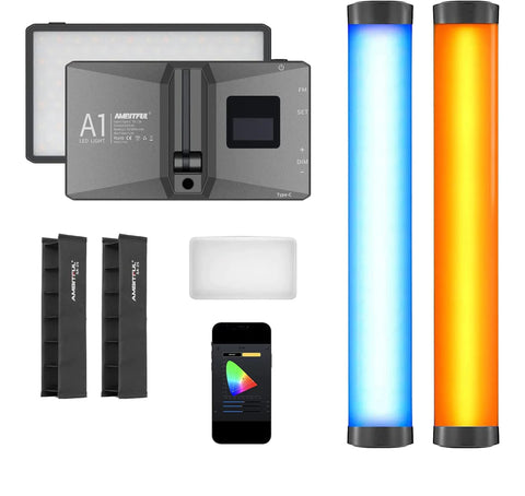 AMBITFUL A1 RGB LED Pocket Light + AMBITFUL A2 RGB