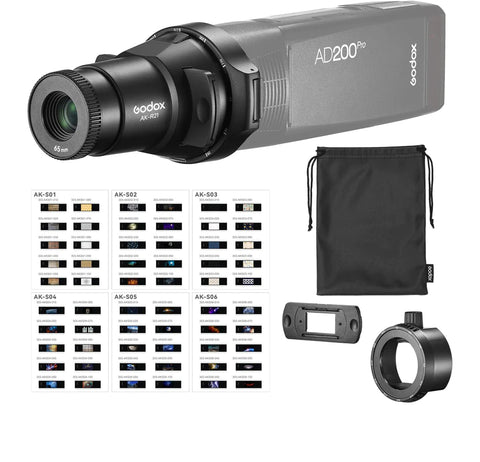 Godox AK-R21 Snoot Optical Condenser w/ Adapter AK-R25 + AK-S Full Slide Set