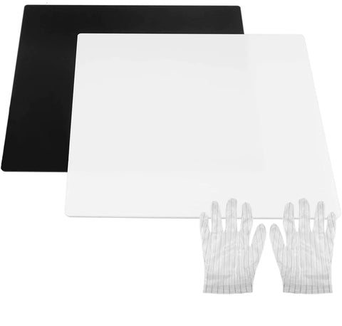 Fotoconic Acrylic Reflective Display Board (12x12 Inch, Black + White)