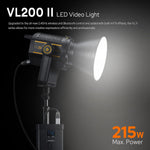 Godox VL200 II LED Video Light with BD-04 Gobo Kit