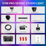 GVM PRO SD300C RGB LED Light Kit (w/ Parabolic Softbox)