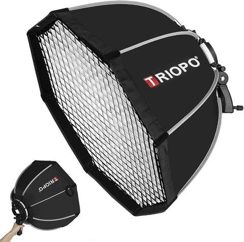Triopo KS90 90cm Octagonal Speedlight Umbrella Softbox w/ grid