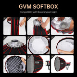 GVM PRO SD500B Bi-Color LED Light Kit (w/ Parabolic Softbox)