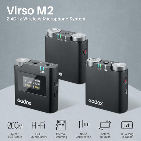 GODOX Virso M2 Wireless Lavalier Microphone System