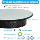 Fotoconic 20cm 10kg Load Capacity Rotating Turntable w/ Remote Control 5 PVC Backgrounds (Black)