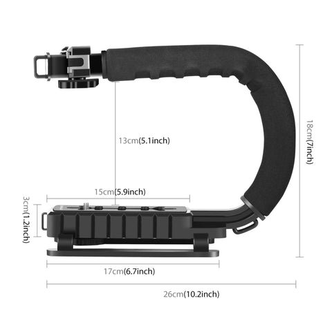 Puluz U/C DV Bracket w/ Shotgun Microphone Kit for All SLR Cameras and Home DV Camera