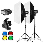 Godox 600Ws SK300 II kit Photo Studio Flash Lighting Softbox + 280cm Light Stand + Barn Door + Flash built-in Receivers