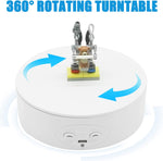 Fotoconic 13cm 10kg Load Capacity Rotating Turntable w/ USB plug-in /battery (White)