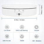 Fotoconic 14.5cm 10kg Load Capacity Rotating Turntable w/USB plug-in /battery6 PVC Backgrounds (White)