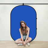 Fotoconic 5'x7'/150x200cm Blue/Gray Screen Collapsible Backdrop