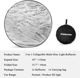 Fotoconic 5-in-1 43 Inch / 110cm Light Reflector Disc
