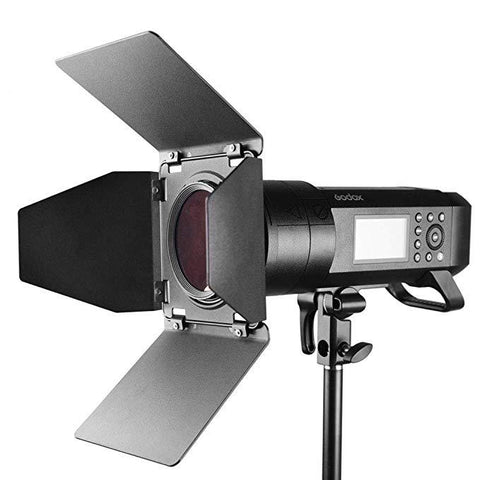 Godox BD-08 Barn Door Kit Include Honeycomb Grid and 4 Color Gels Filters Compatible with AD400Pro