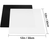 Fotoconic Acrylic Reflective Display Board (12x12 Inch, Black + White)