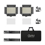GVM-1000D RGB LED Studio Video Light Bi-Color Soft 2-Light Panel Kit