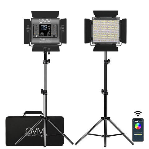 GVM 850D-RGB LED Studio 2-Video Light Kit