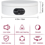 Fotoconic 12cm 2kg Load Capacity Rotating Turntable w/ USB plug-in / battery (White)